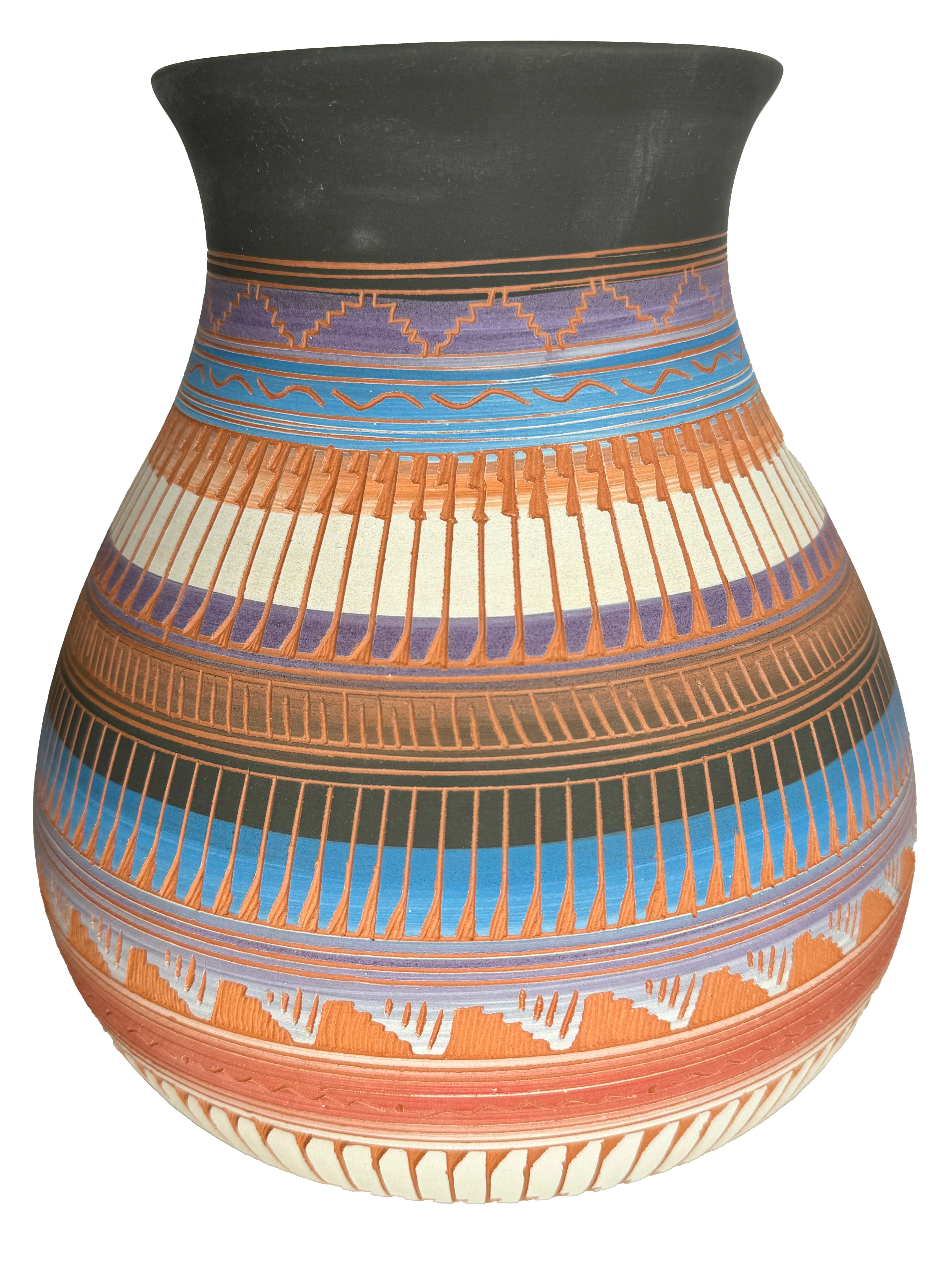 Native American Pottery Vase Navajo Handmade Hand order Painted Navajo Home Decor Michael Charlie