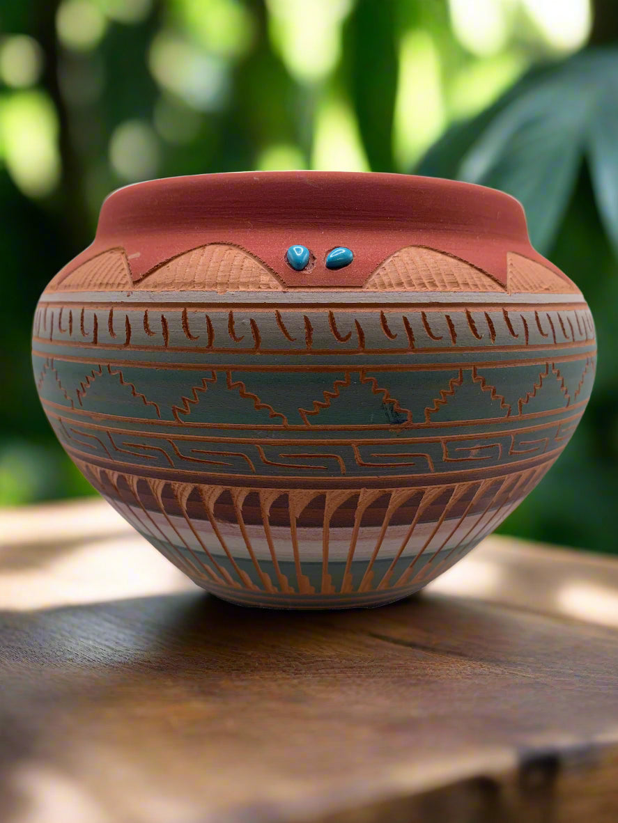 Navajo Etched Pottery by Robinson Valencia