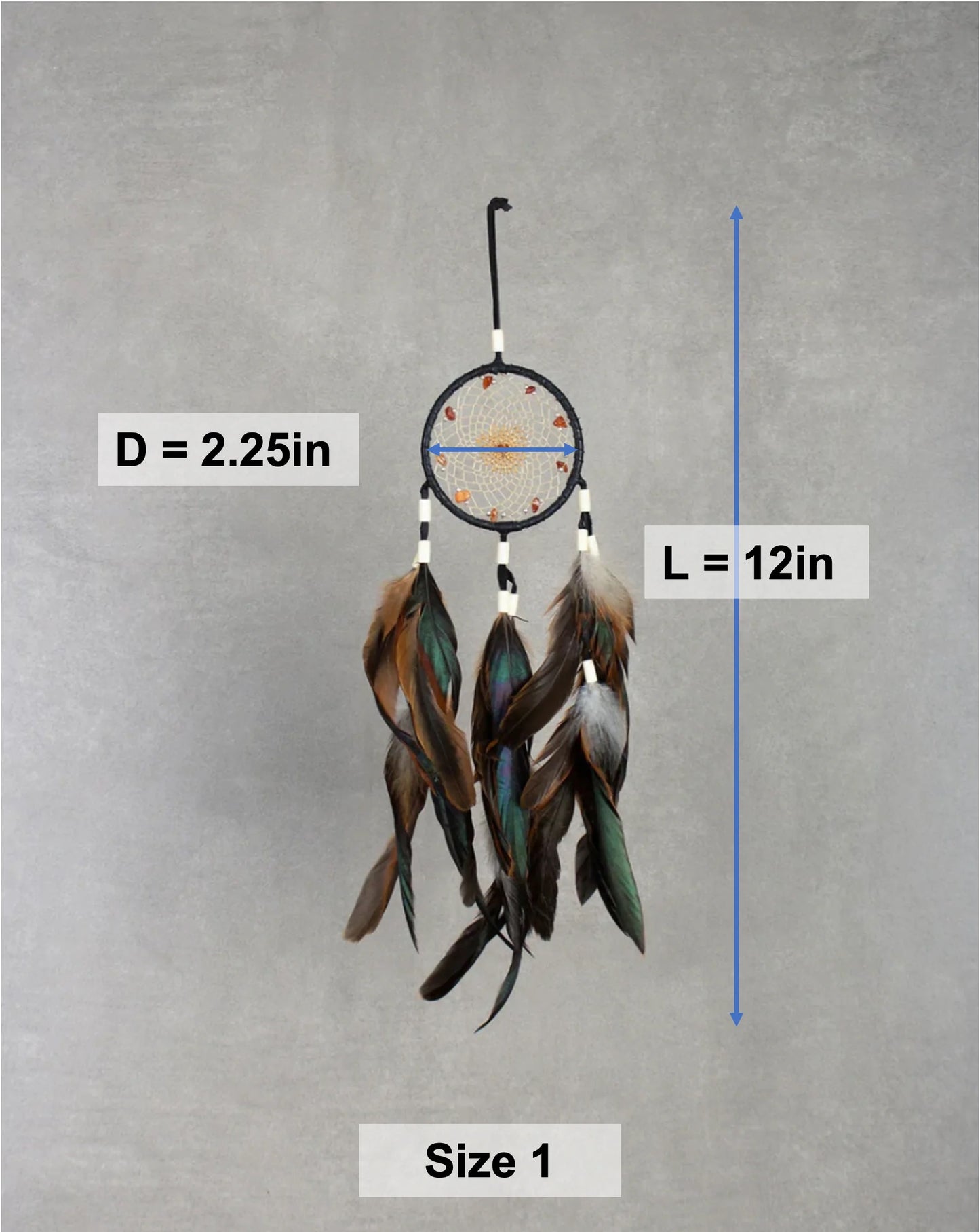 Dream Catcher Size 1 - Deer Tail Tigers Eye