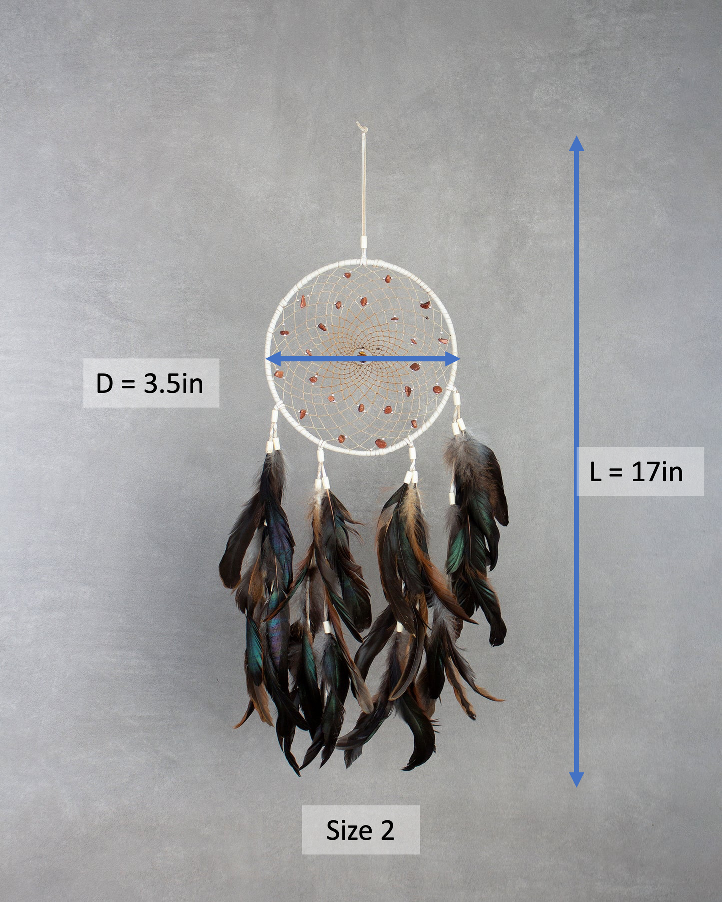 Dream Catcher Size 2 - Deer Tail White Howlite
