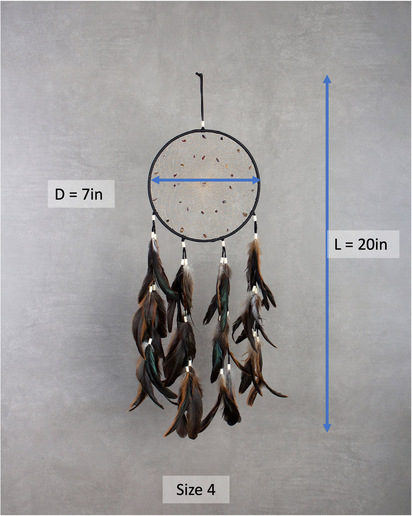 Dream Catcher Size 4 - Deer Tail Carnelian