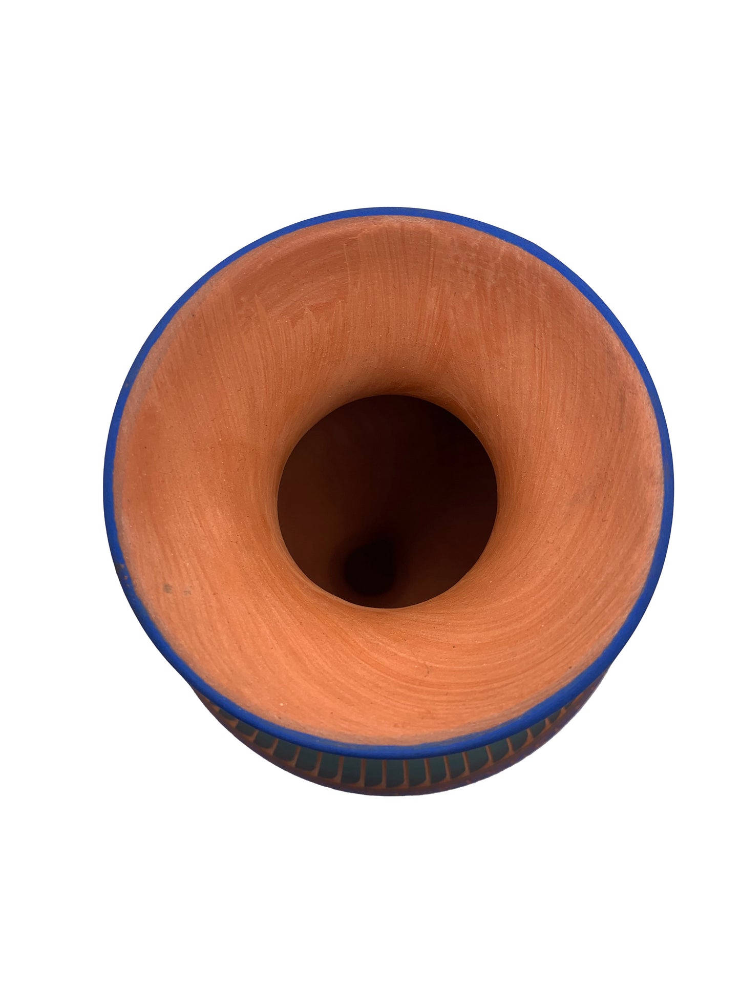 Navajo Etched Pottery Blue by Robinson Valencia