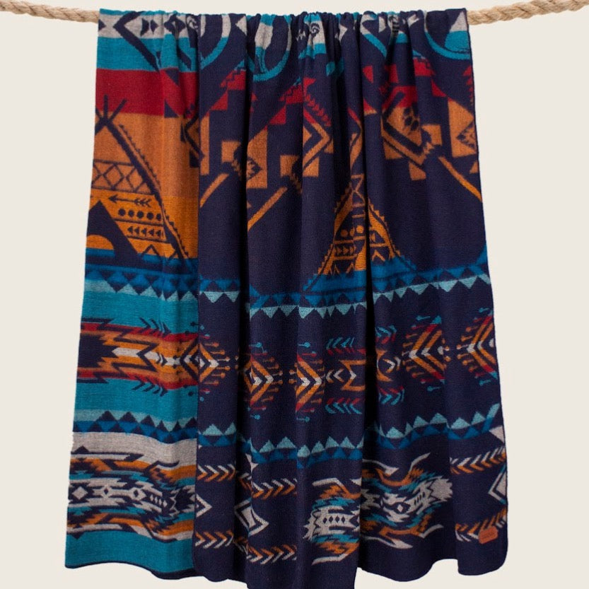 Ultra-Soft Alpaca Wool Southwest Queen Blanket - Kenai