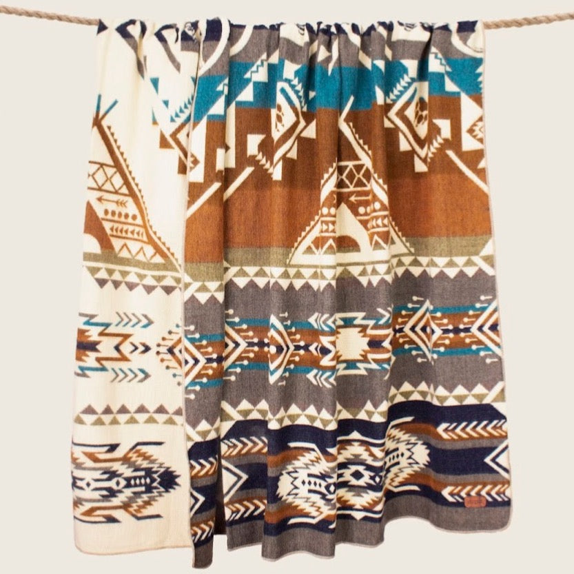 Ultra-Soft Alpaca Wool Southwest Queen Blanket - Rainier