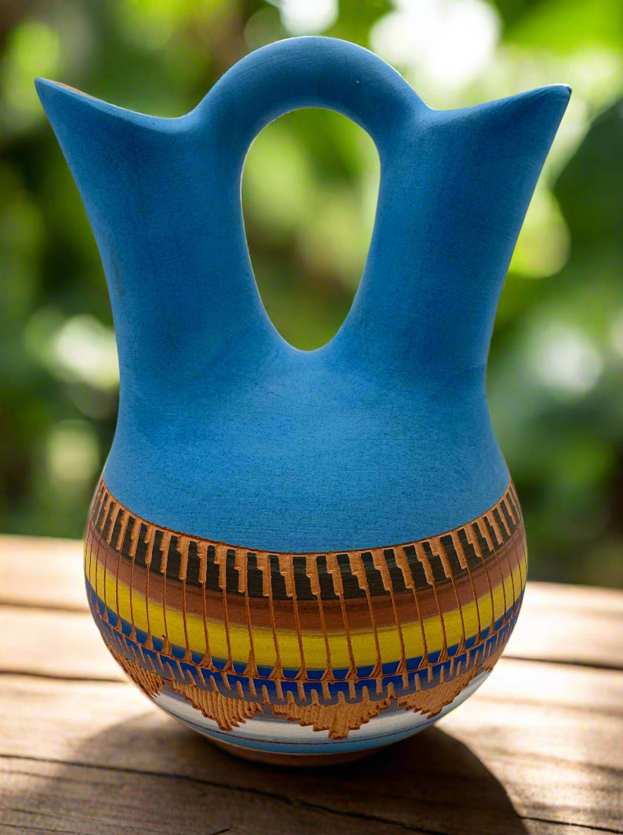 Navajo Etched Wedding Vase