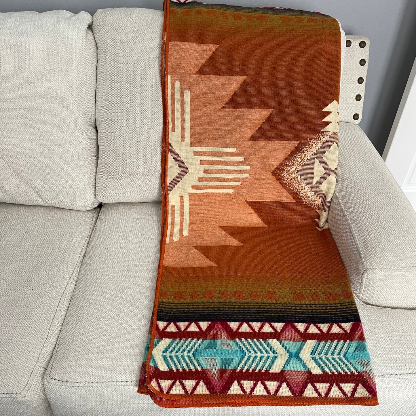 Southwest Saddle Throw - Desert Sun Ultra-Soft Alpaca Wool Blanket