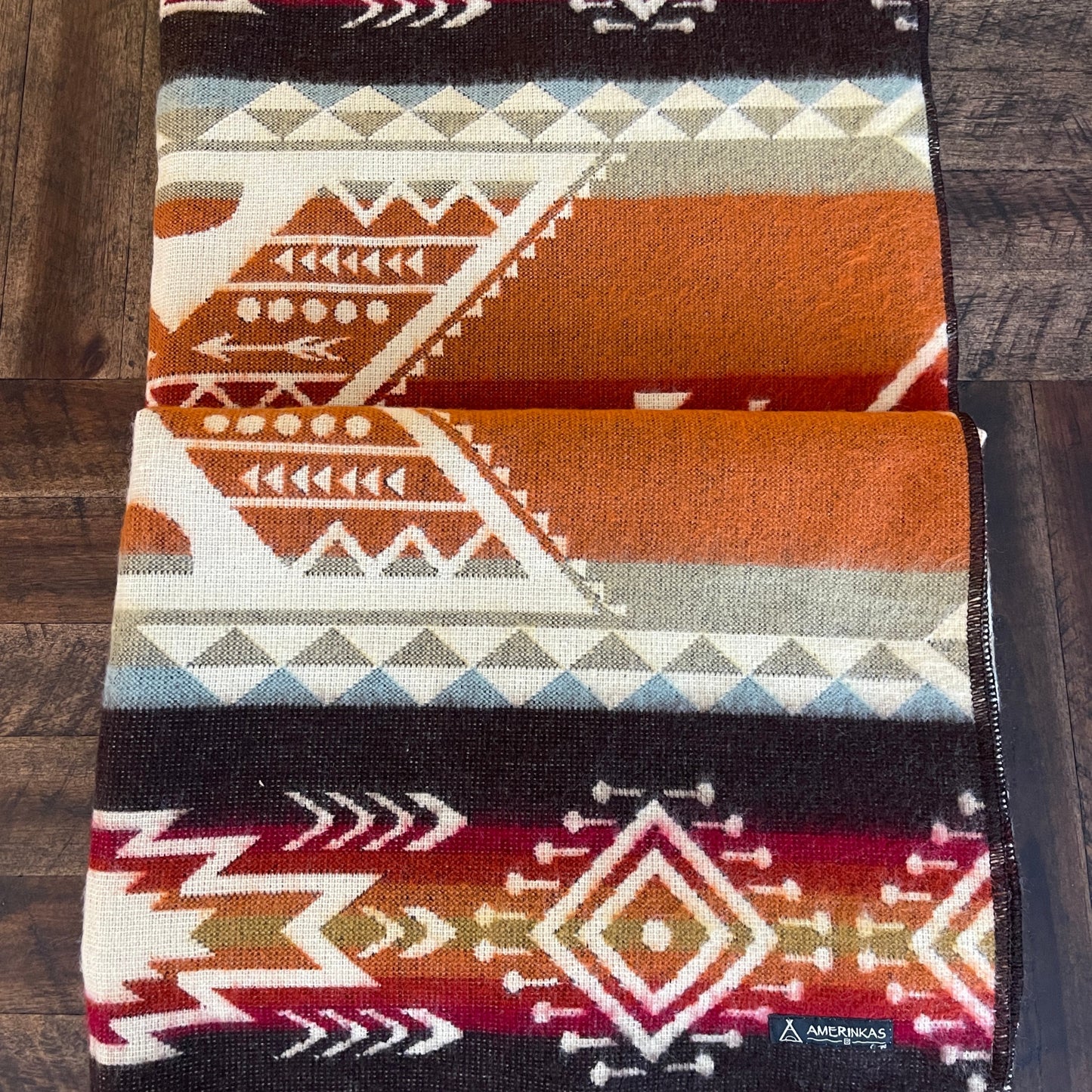 Southwest Saddle Throw Red Rock Ultra-Soft Alpaca Wool Blanket