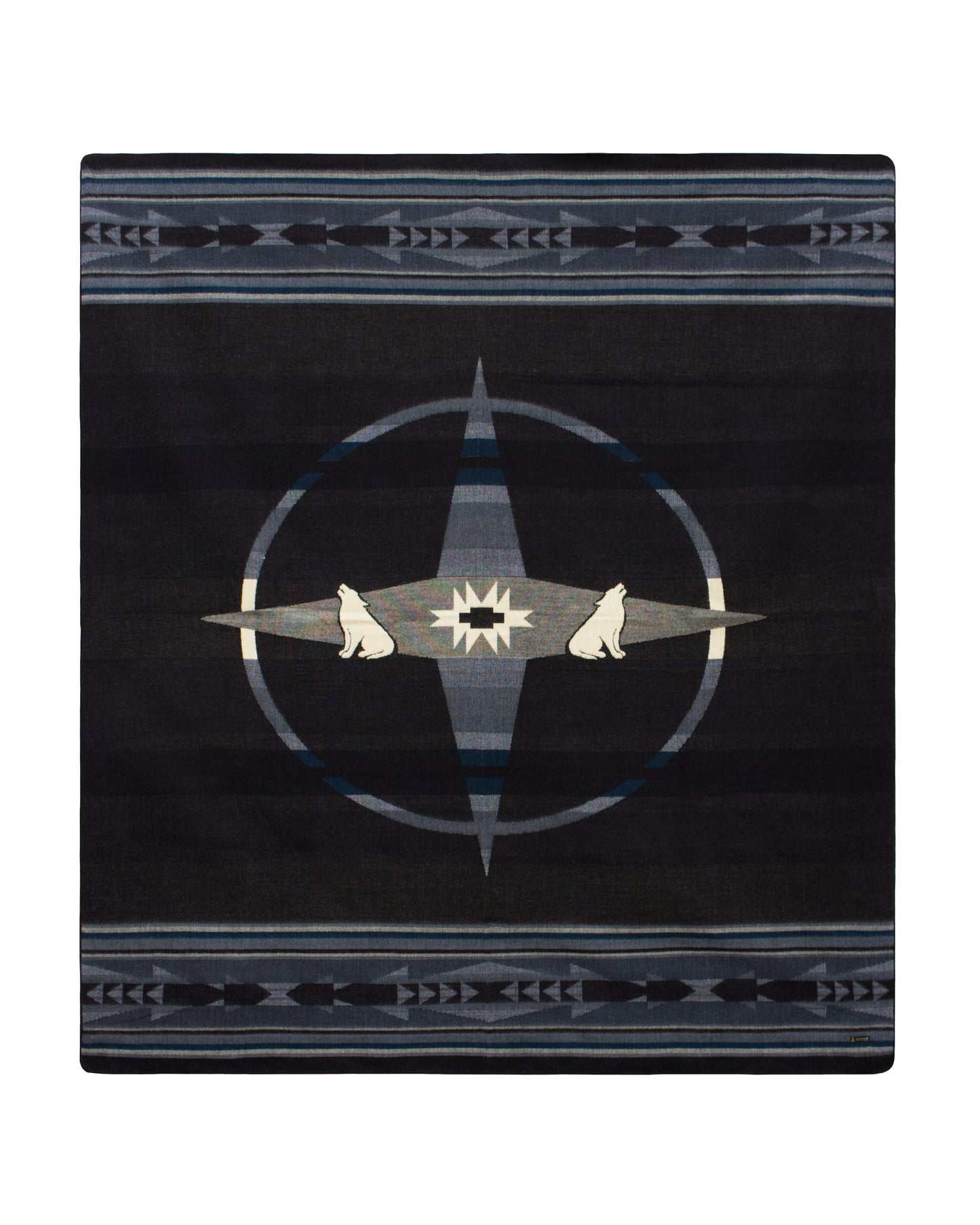 Ultra-Soft Alpaca Wool Southwest Queen Blanket - Howling Wolf