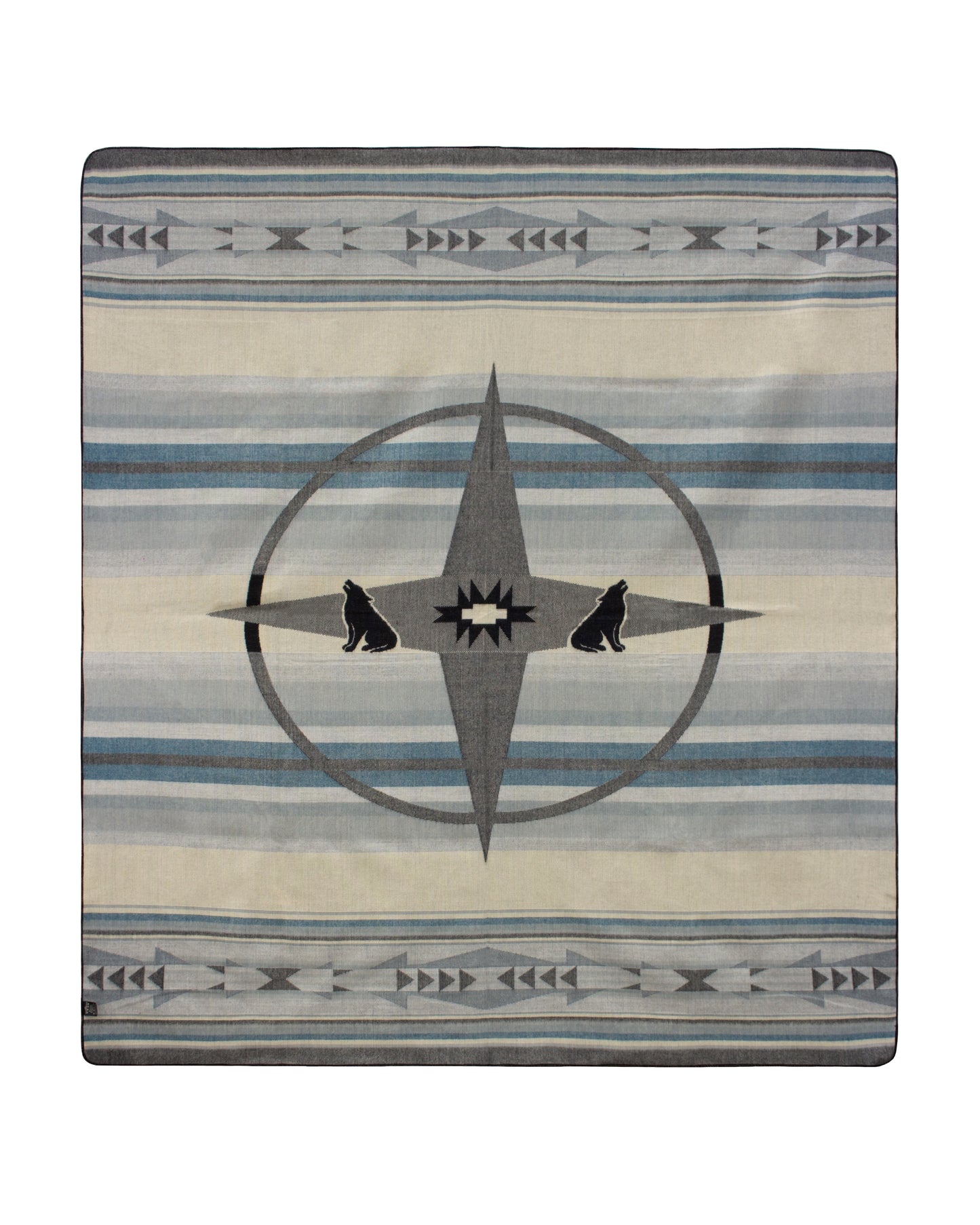 Ultra-Soft Alpaca Wool Southwest Queen Blanket - Howling Wolf