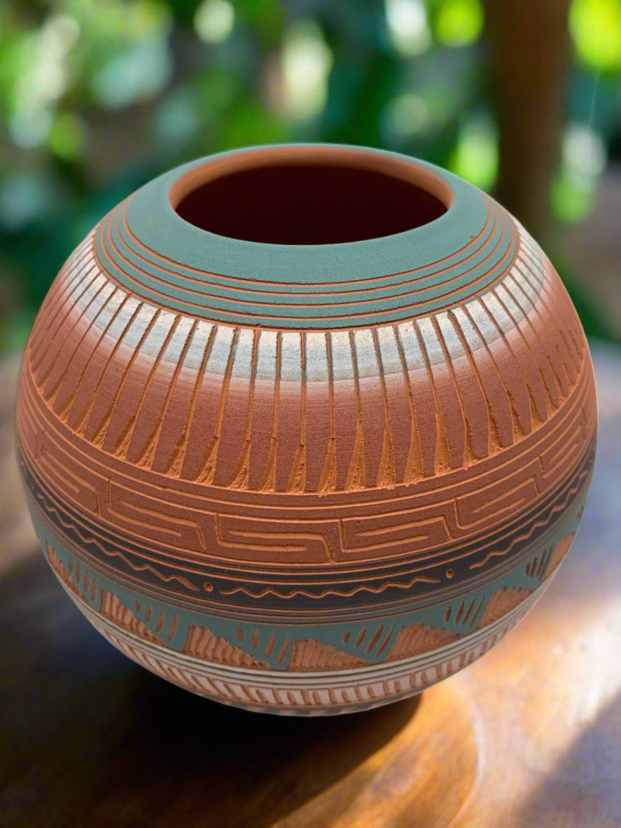 Navajo Etched Pottery By Michael Charlie