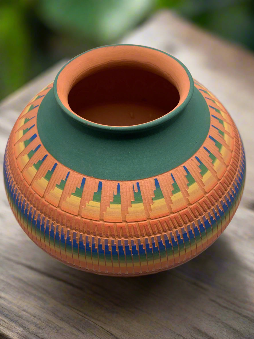 Navajo Etched Pottery By Michael Charlie