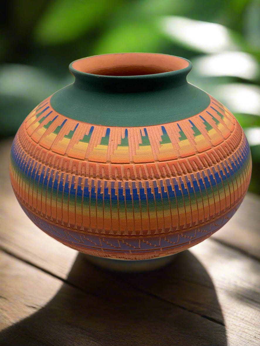 Navajo Etched Pottery By Michael Charlie