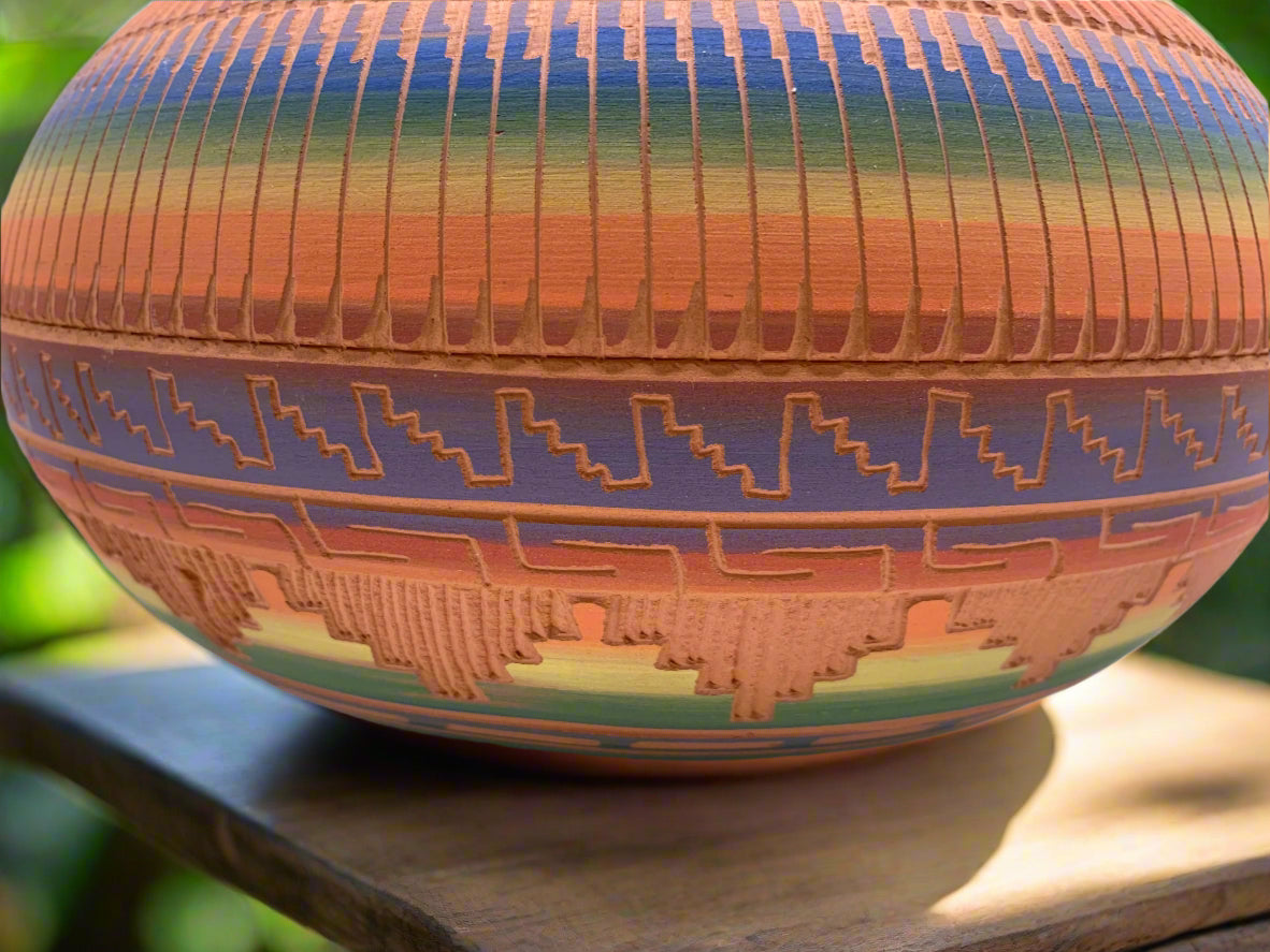 Navajo Etched Pottery By Michael Charlie