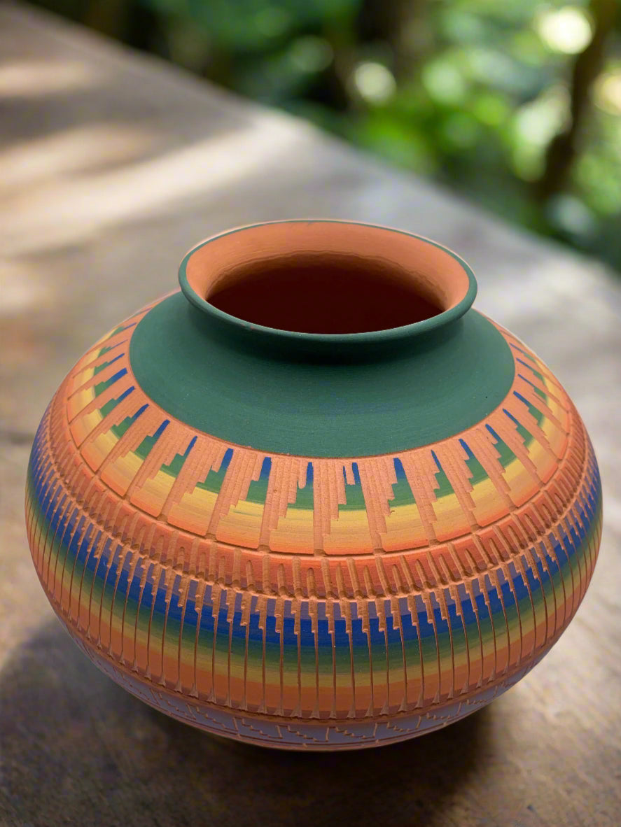 Navajo Etched Pottery By Michael Charlie