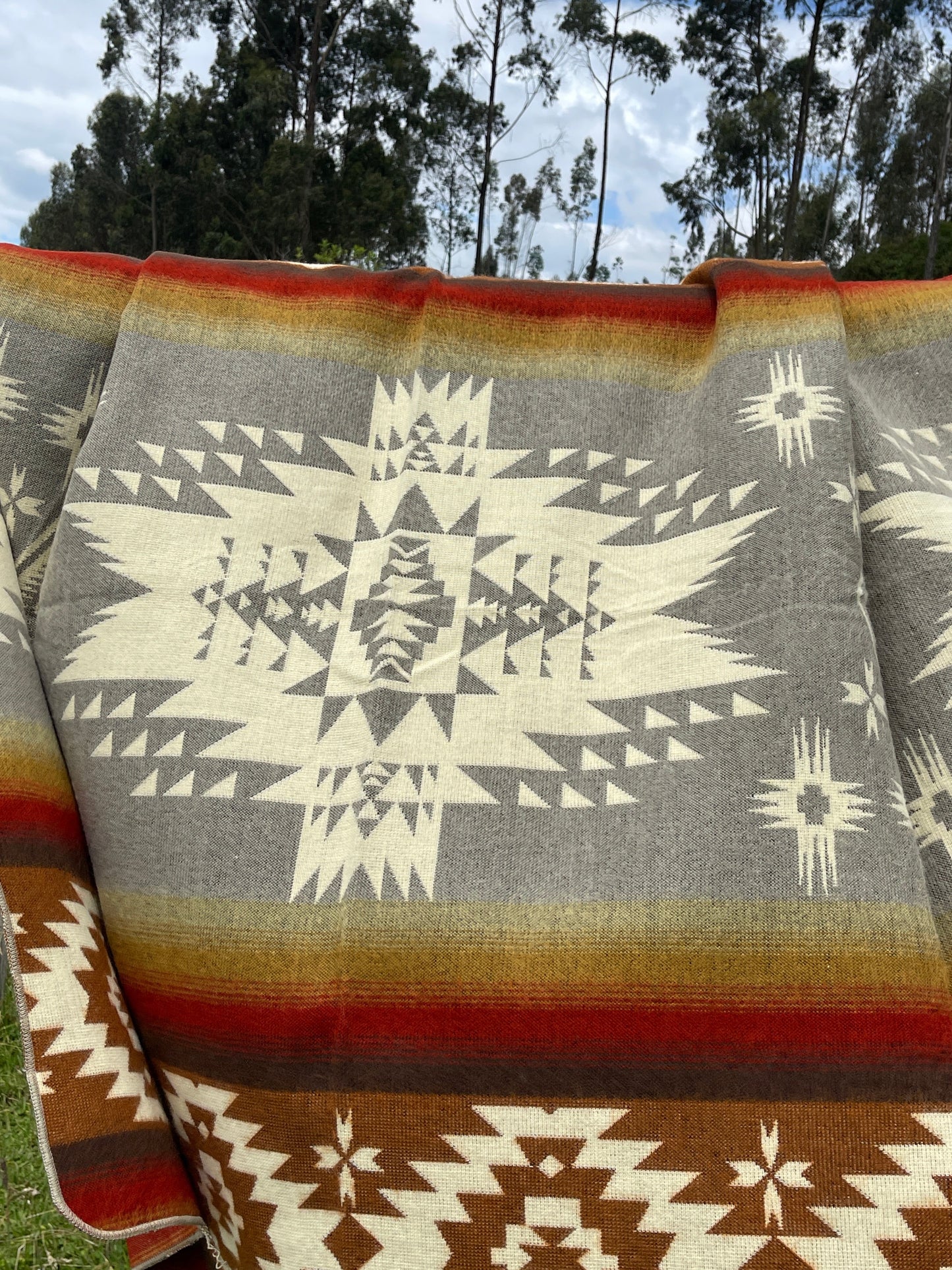 Southwest Saddle Throw Adobe Dream Ultra-Soft Alpaca Wool Blanket