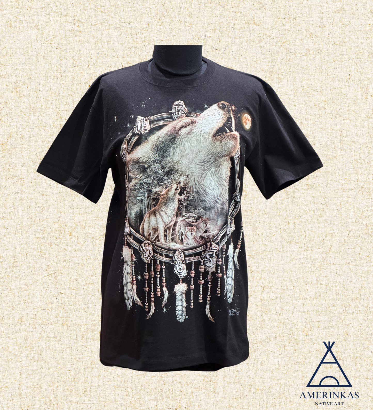 Sacred Wolf & Feather T-Shirt