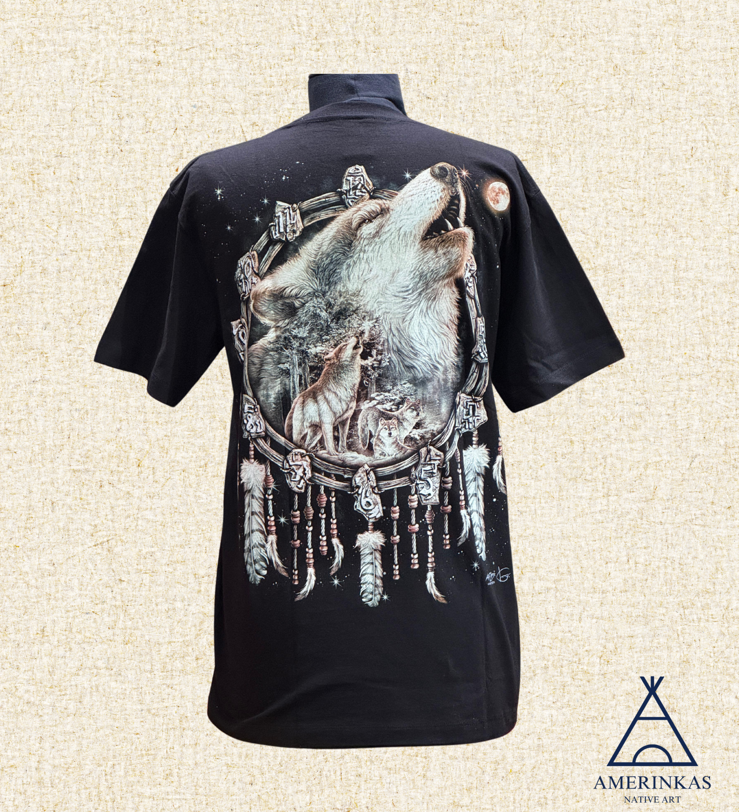 Sacred Wolf & Feather T-Shirt