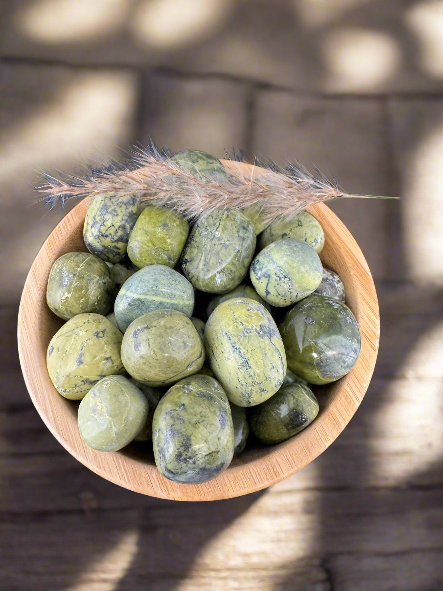Natural Green Serpentine Stones – Healing & Grounding Energy