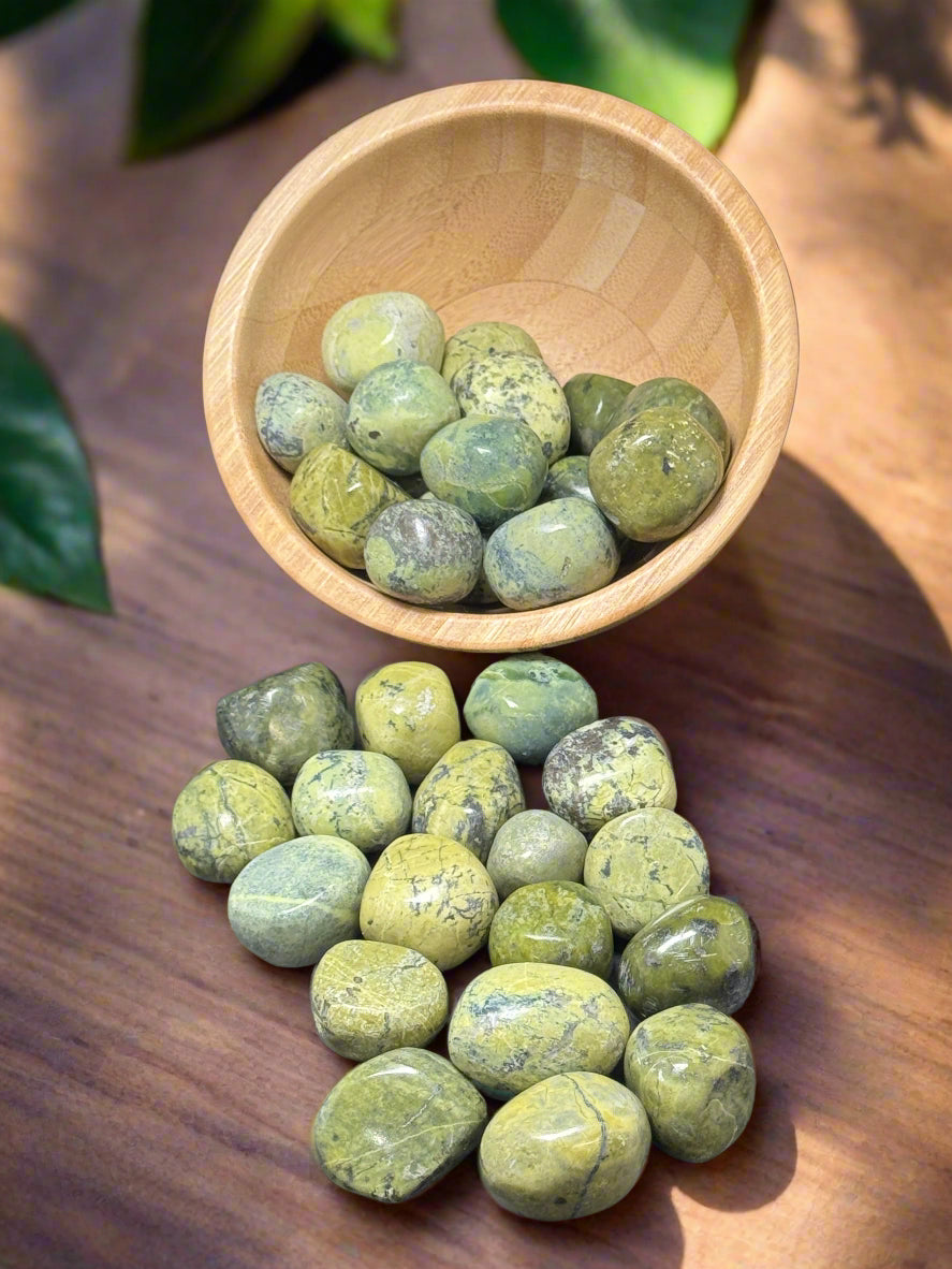 Natural Green Serpentine Stones – Healing & Grounding Energy