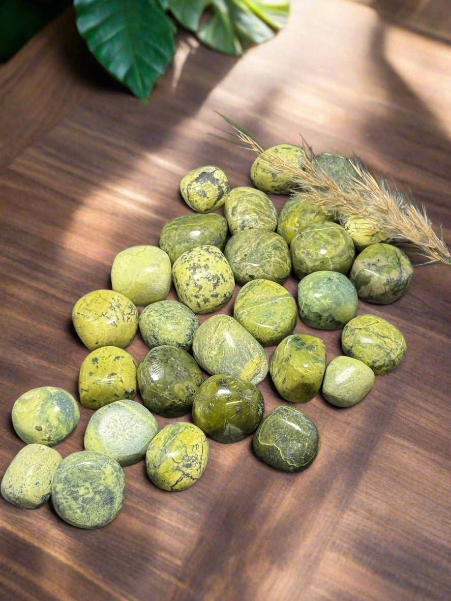 Natural Green Serpentine Stones – Healing & Grounding Energy