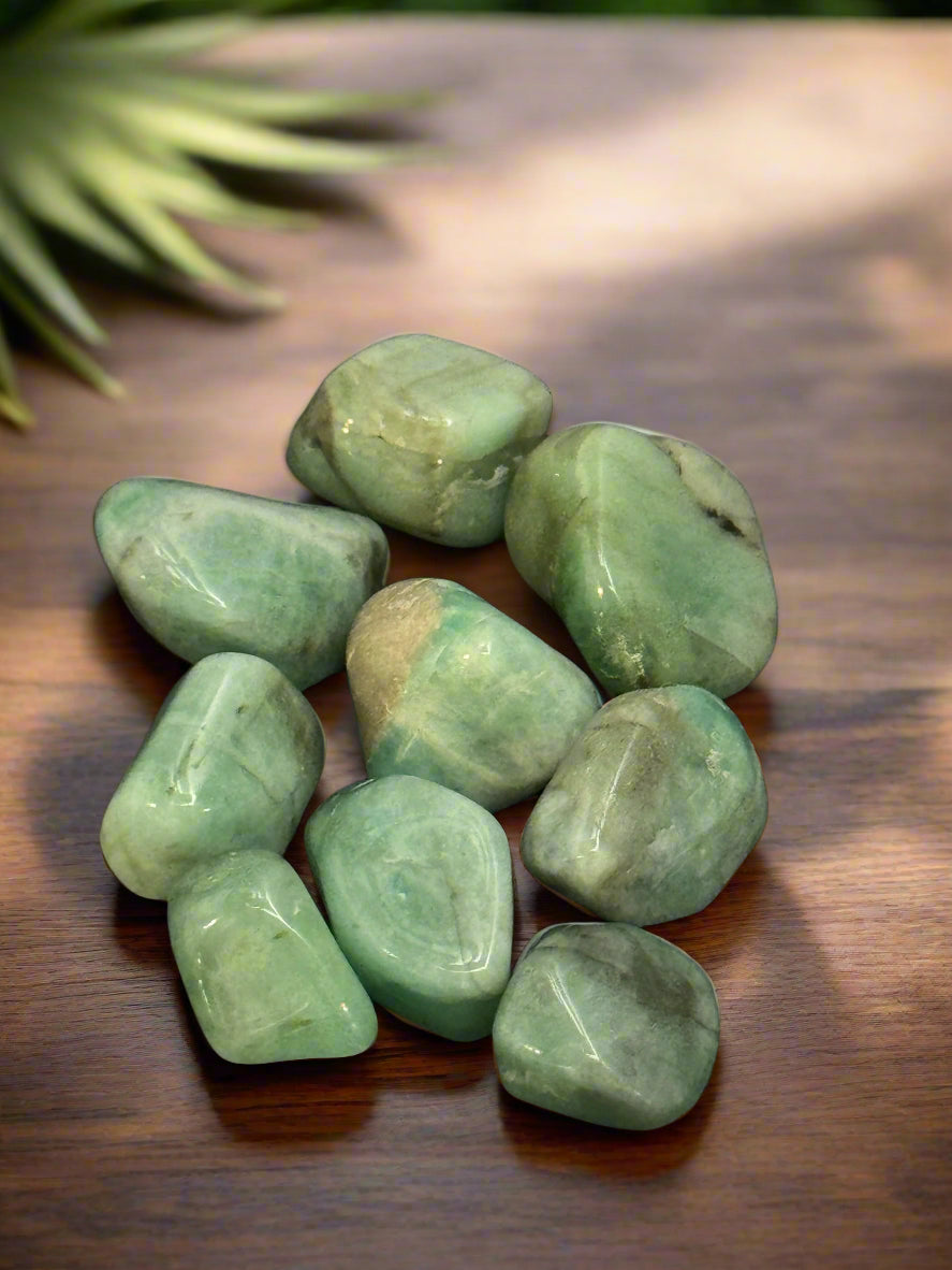 Natural Emerald Tumbled Stones – Abundance, Love & Heart Chakra Healing