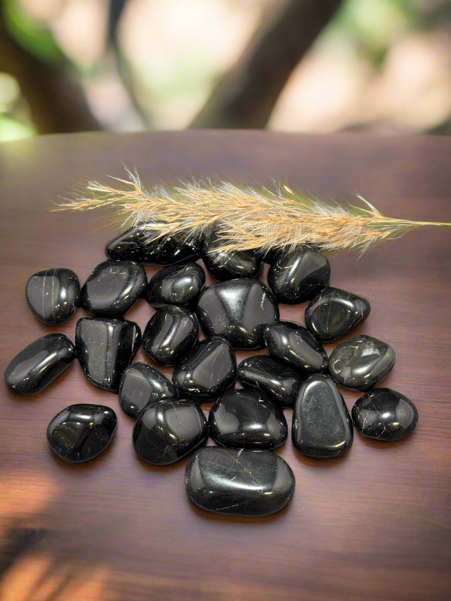 Natural Black Onyx Tumbled Stones – Protection, Strength & Grounding Energy
