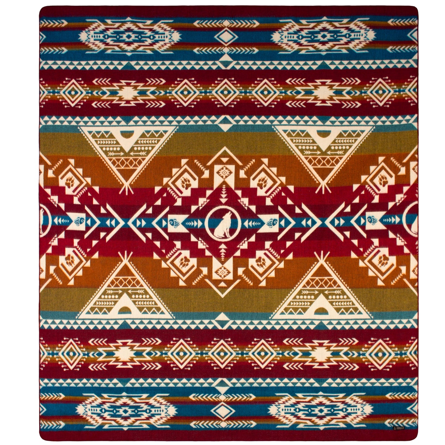 Ultra-Soft Alpaca Wool Southwest Queen Blanket - Black Canyon