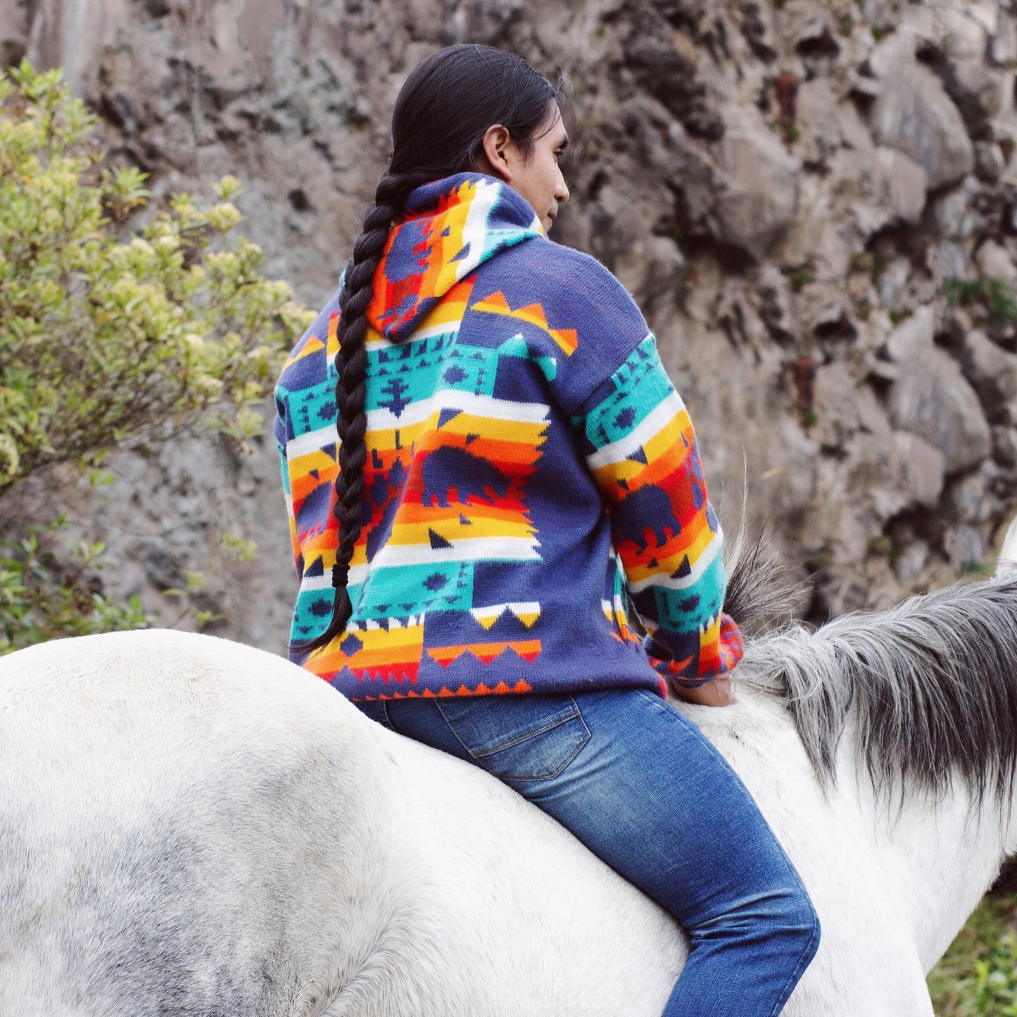 Blue Feather Wool Jacket