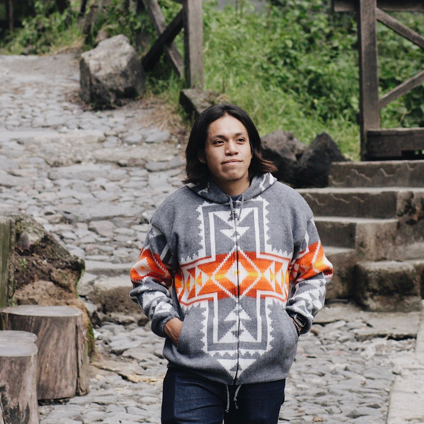 Wolf Grey Native Cross Wool Jacket