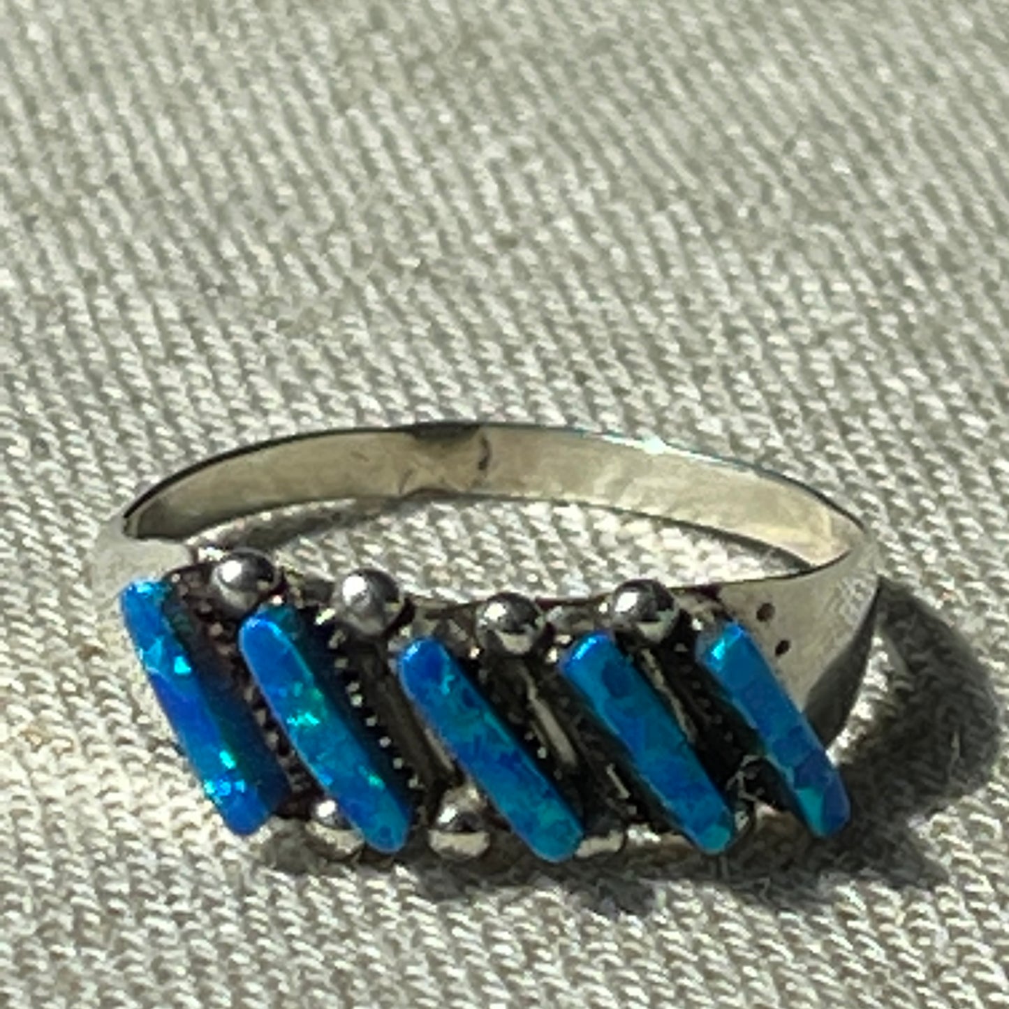 Zuni Needlepoint Silver Ring