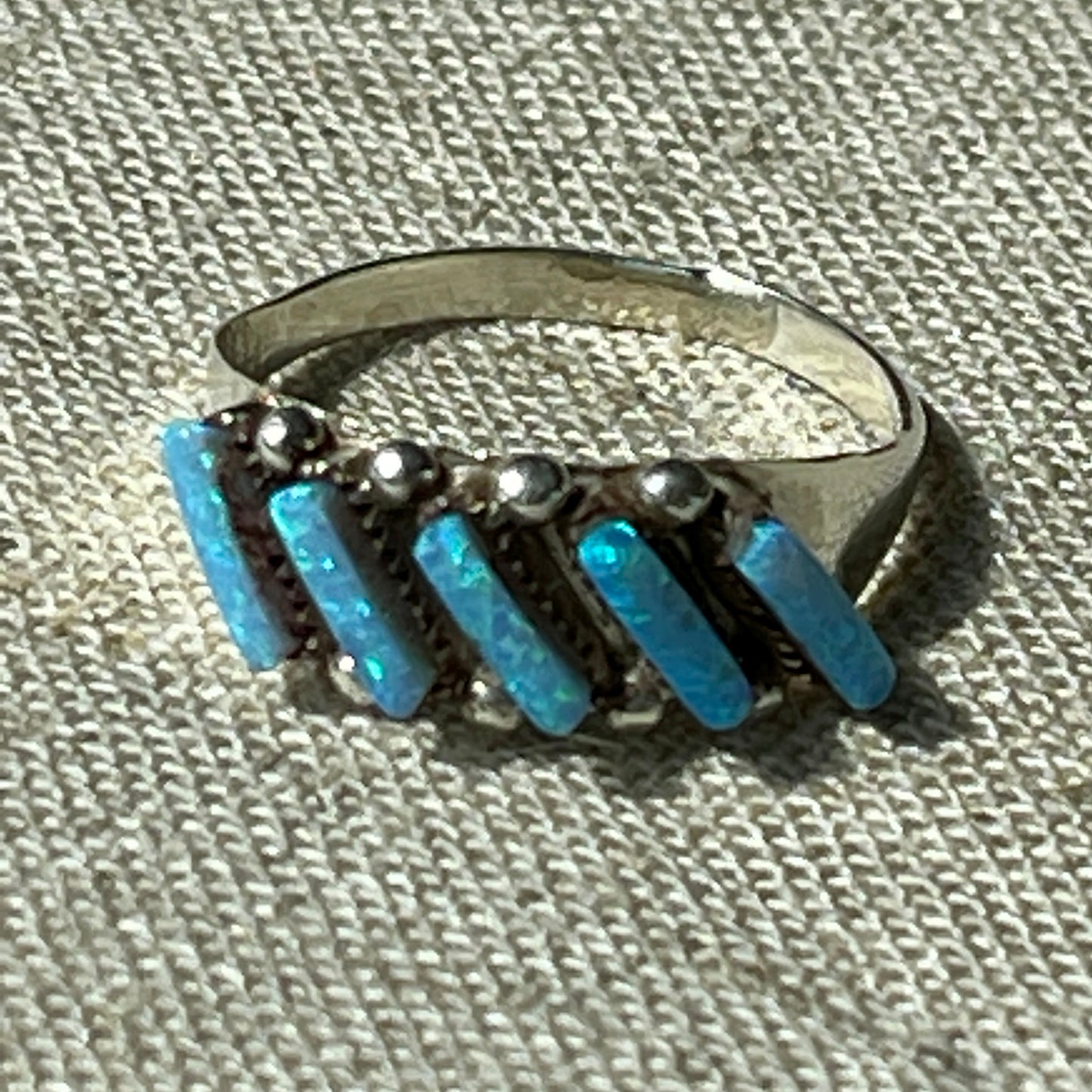Zuni Needlepoint Silver Ring