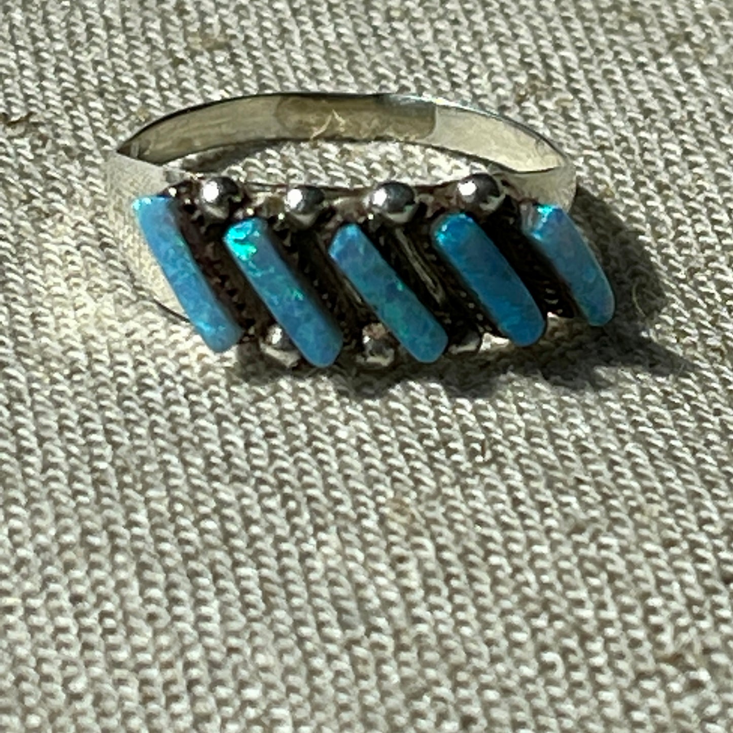Zuni Needlepoint Silver Ring
