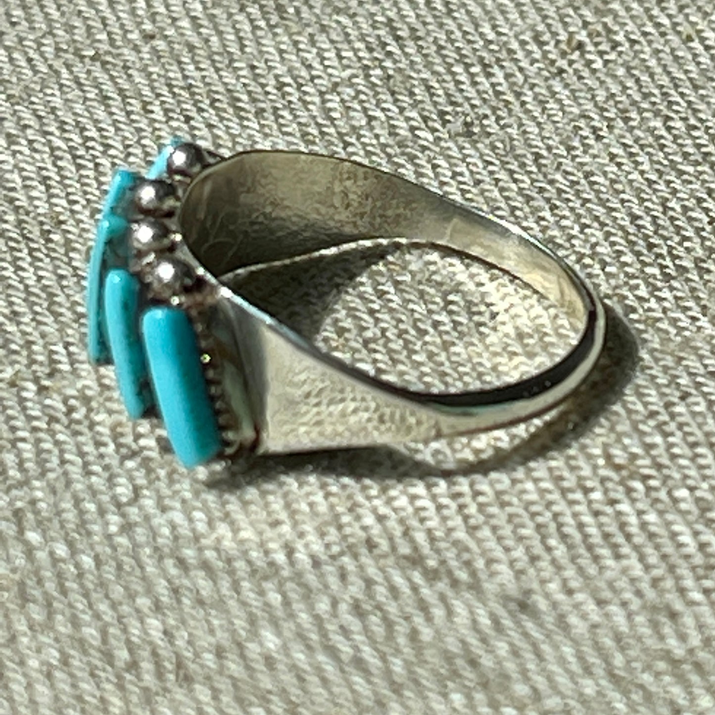 Zuni Needlepoint Silver Ring