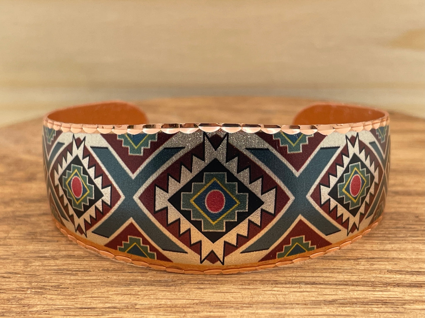 Grass Dance Painted Copper Bracelet Large