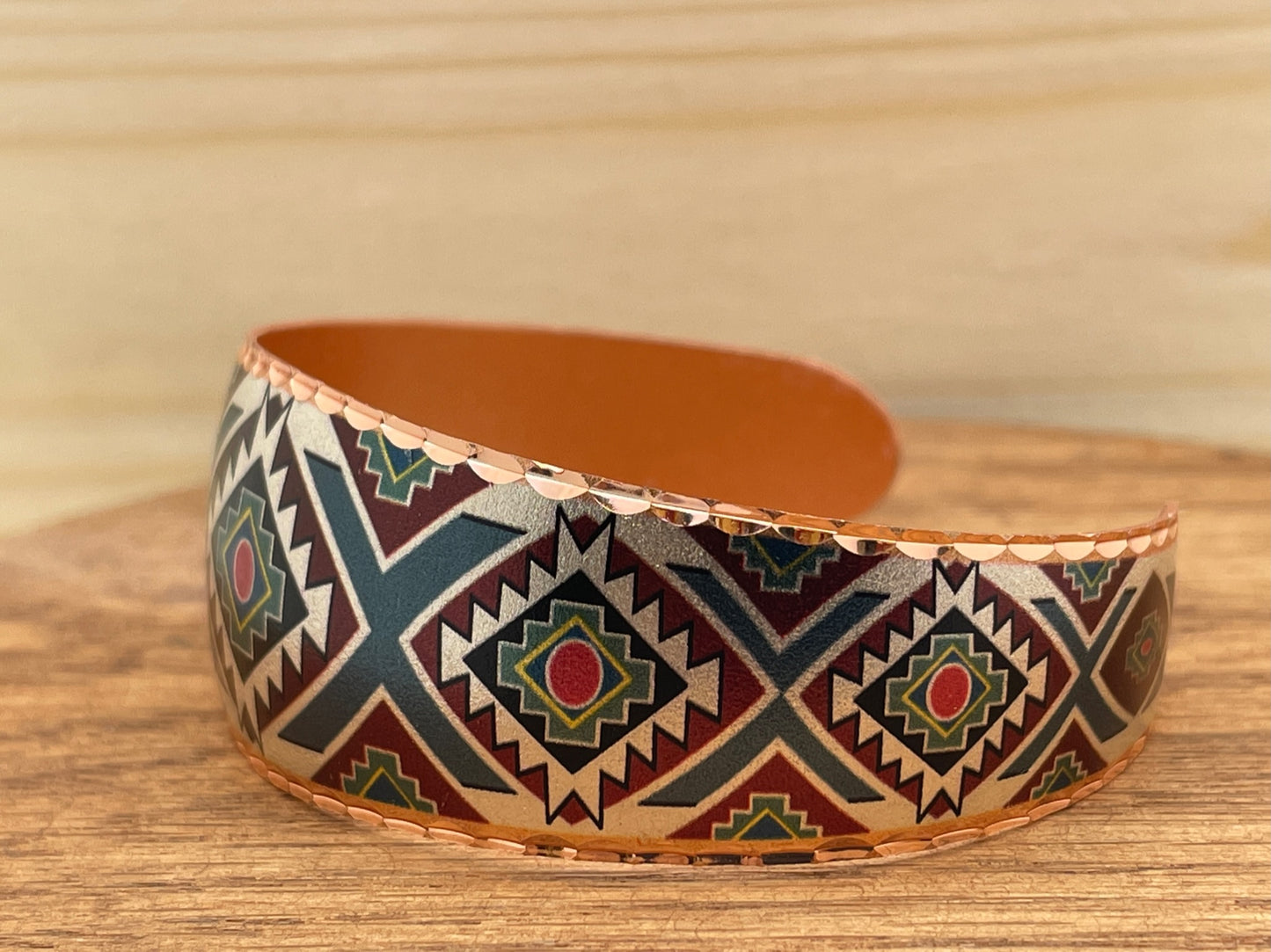 Grass Dance Painted Copper Bracelet Large