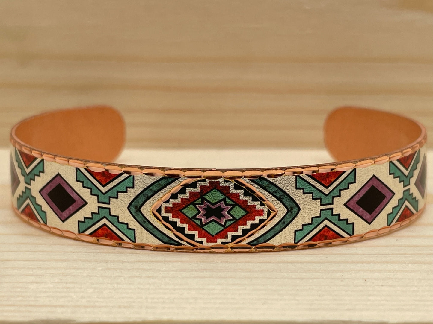 Grass Dance Painted Copper Bracelet