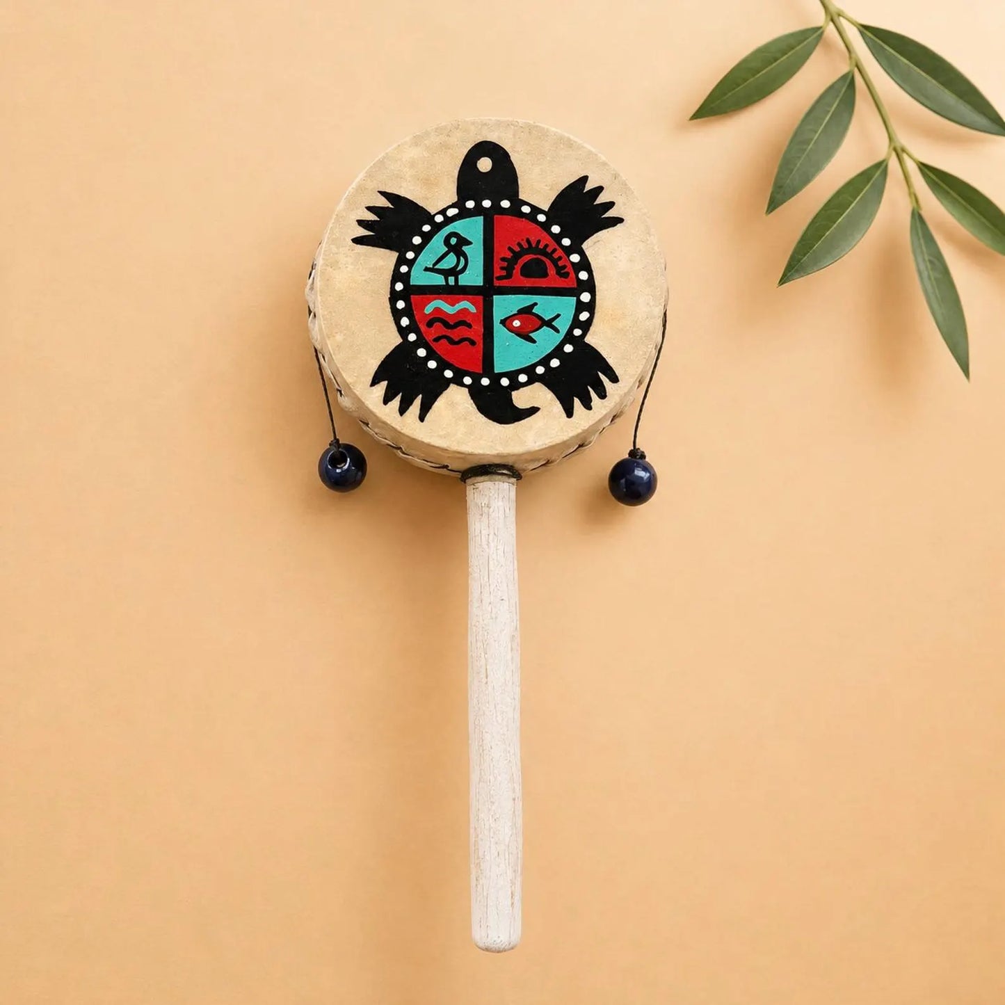 Hand-Painted Spin Drum – 3-Inch Monkey Drum