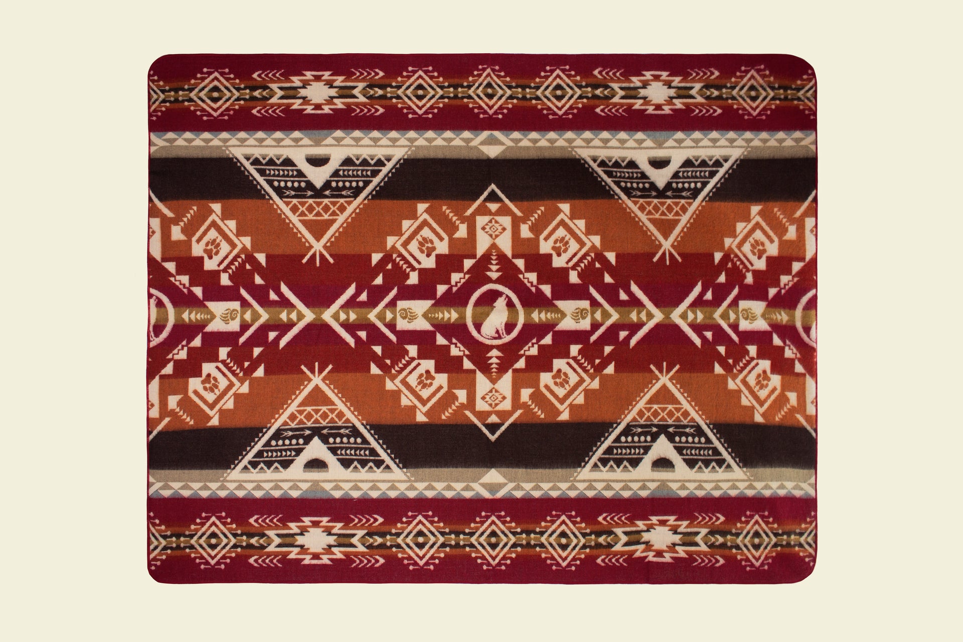 Southwest Saddle Throw Red Rock Ultra-Soft Alpaca Wool Blanket