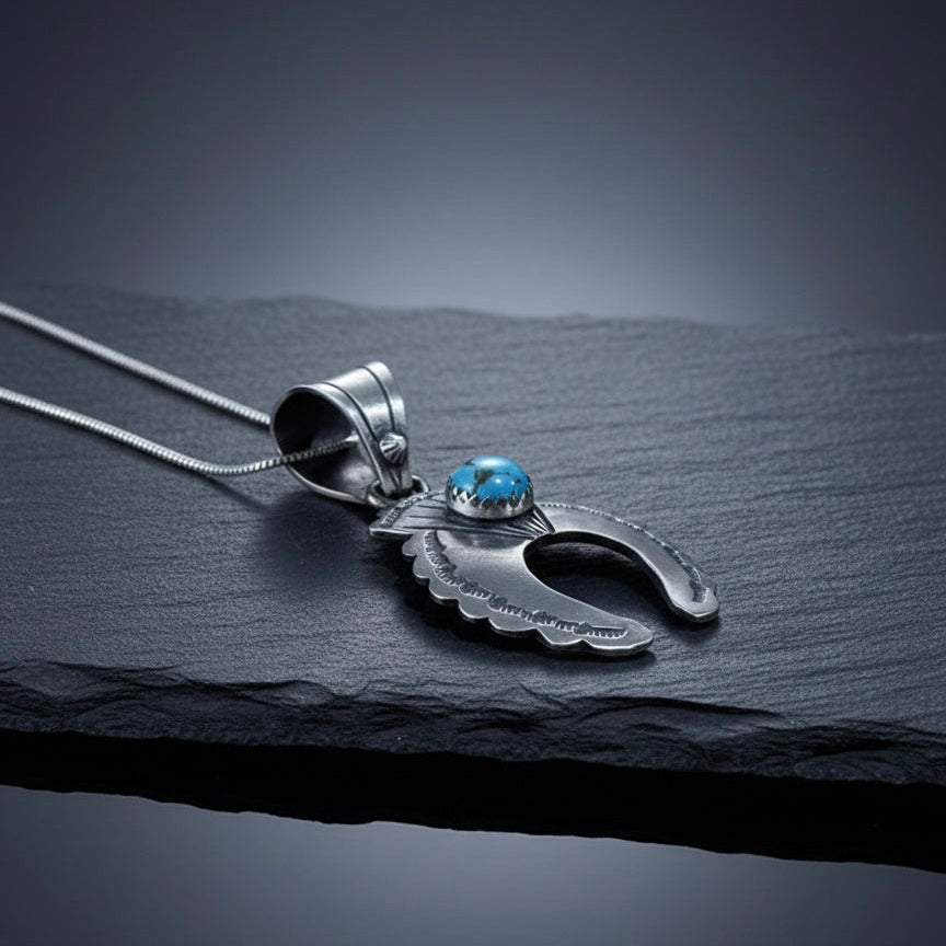 Navajo Style Turquoise Naja Necklace