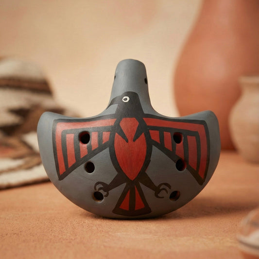 Handmade Thunderbird Ocarina – Ceramic Flute