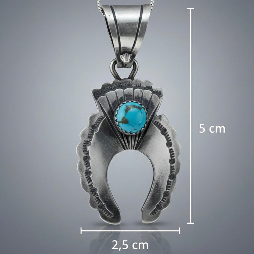 Navajo Style Turquoise Naja Necklace