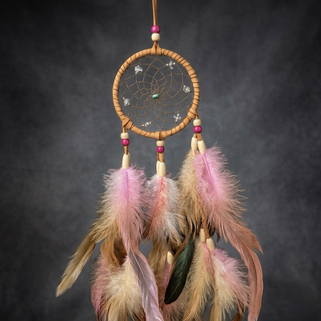 Handmade Saddle Leather Dreamcatcher – Boho Wall Decor