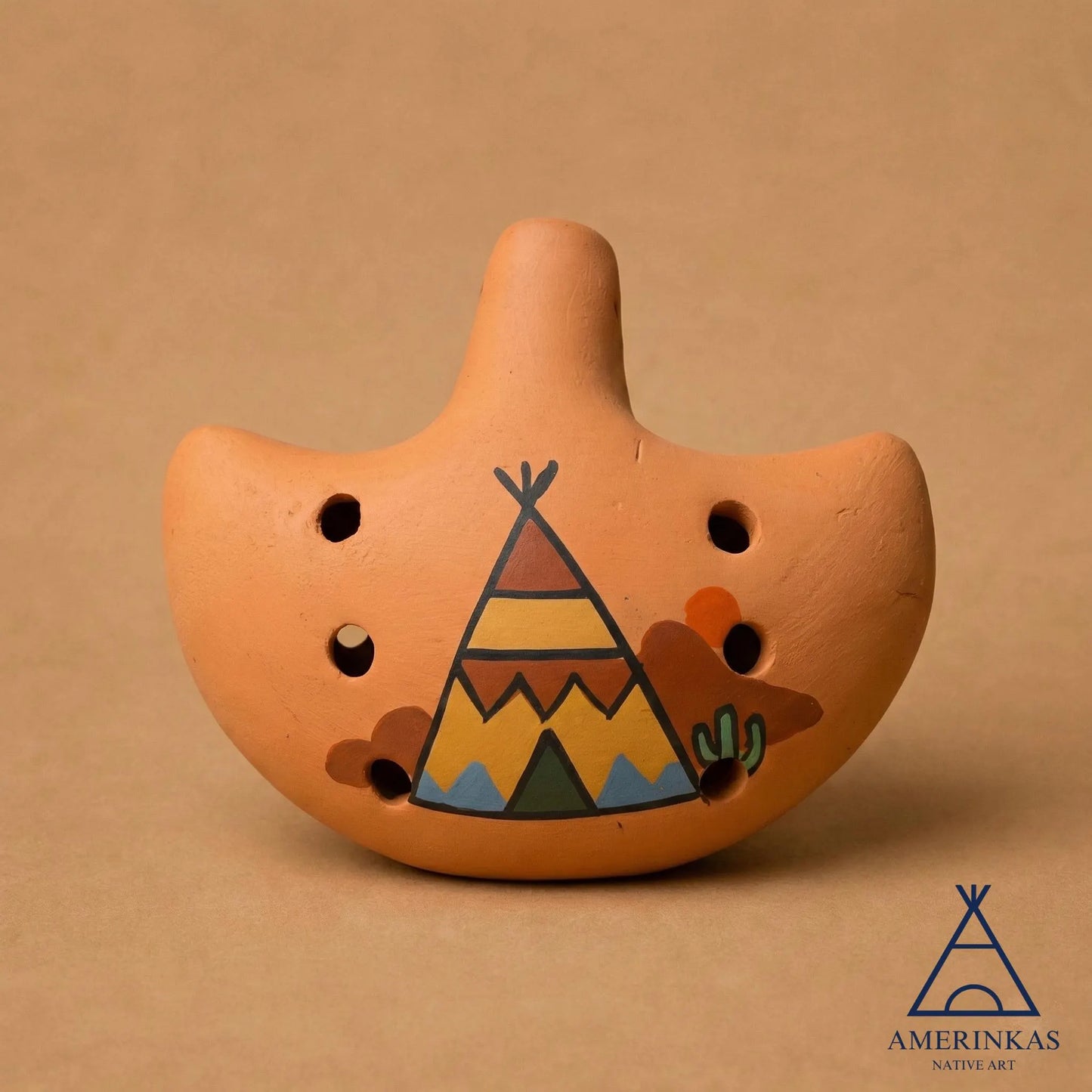 Handmade Teepee Ocarina – Ceramic Flute