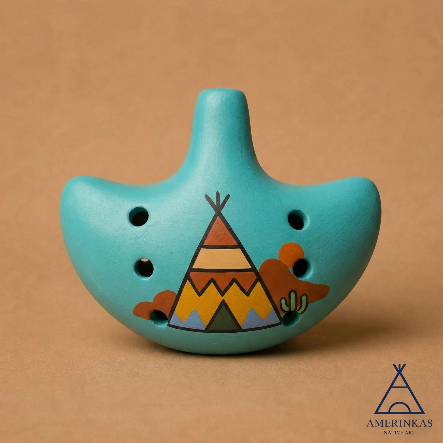 Handmade Teepee Ocarina – Ceramic Flute