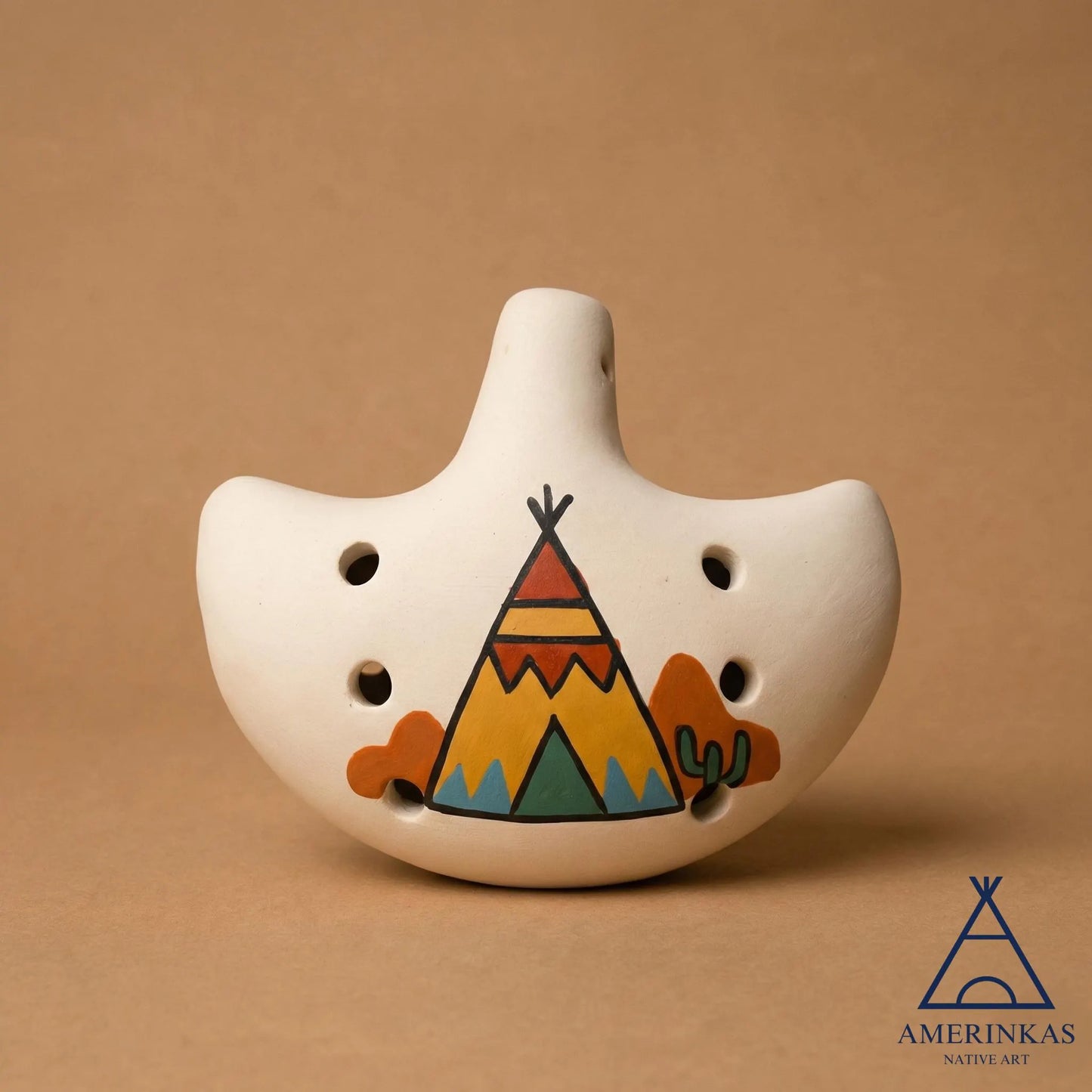 Handmade Teepee Ocarina – Ceramic Flute