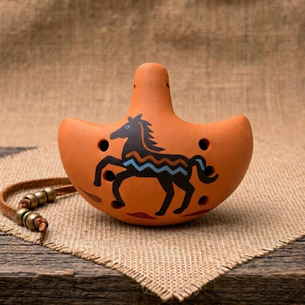 Handmade Horse Ocarina – Ceramic Flute