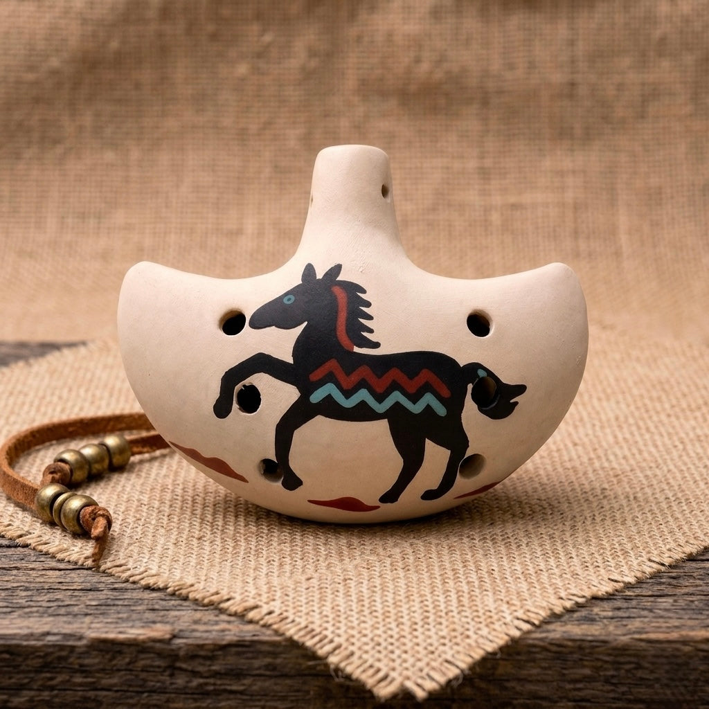 Handmade Horse Ocarina – Ceramic Flute