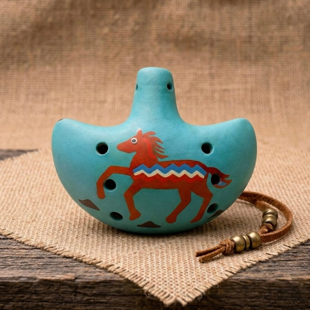 Handmade Horse Ocarina – Ceramic Flute