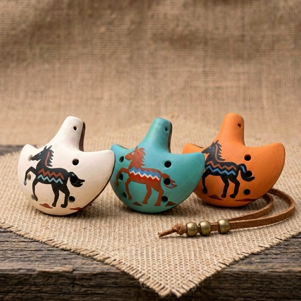 Handmade Horse Ocarina – Ceramic Flute