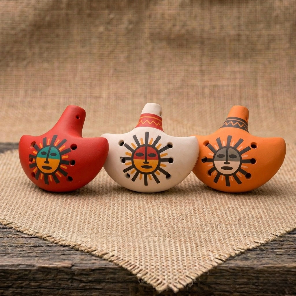 Handmade Sun Spirit Ocarina – Ceramic Flute